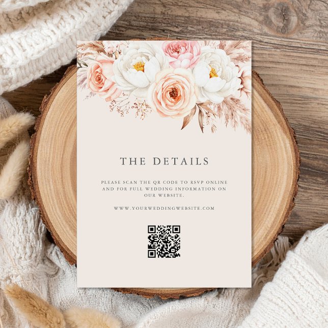 Minimalist Boho Fall Floral Wedding Enclosure Card (Creator Uploaded)