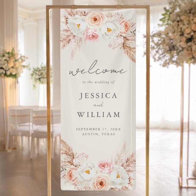 Minimalist Boho Fall Floral Wedding Welcome Banner (Creator Uploaded)