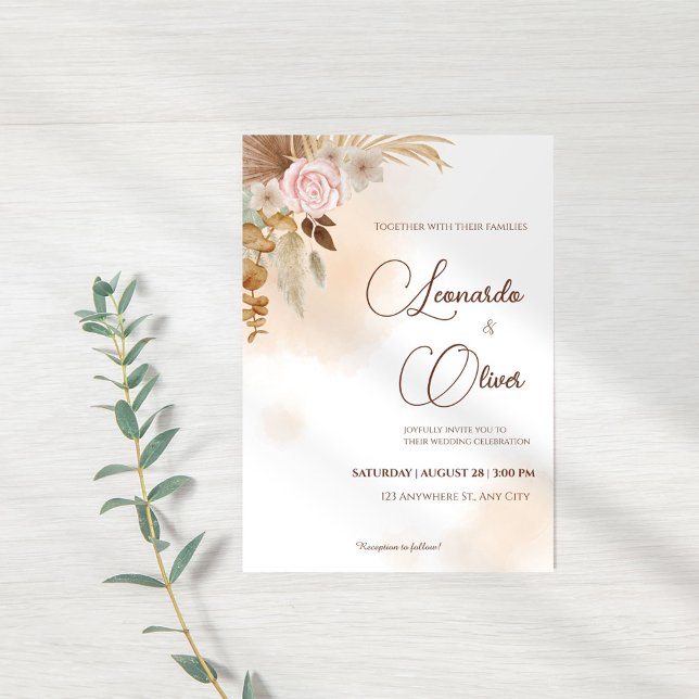 Minimalist Boho Fall Wedding Invitation (Creator Uploaded)