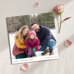 Minimalist Boho Family Photo Kids Baby Valentines Holiday Card