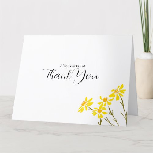Minimalist Boho Floral Thank You Card