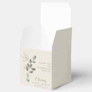 Minimalist Boho Gold Greenery Bridal Shower Favor Boxes