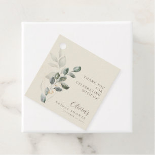 Minimalist Boho Gold Greenery Bridal Shower Favor Tags