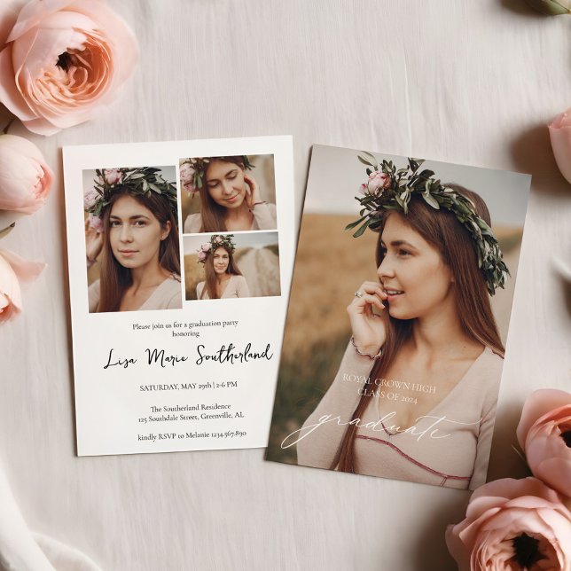 Minimalist Boho Graduation Party Invitation (Minimalist Boho Graduation Party Invitation)