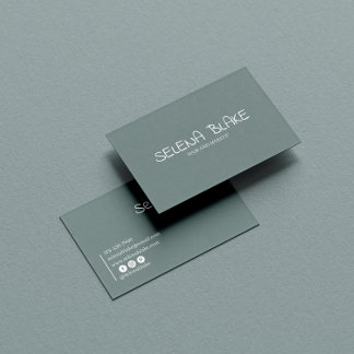 Minimalist Boho green – Elegant & Aesthetic Chic Business Card