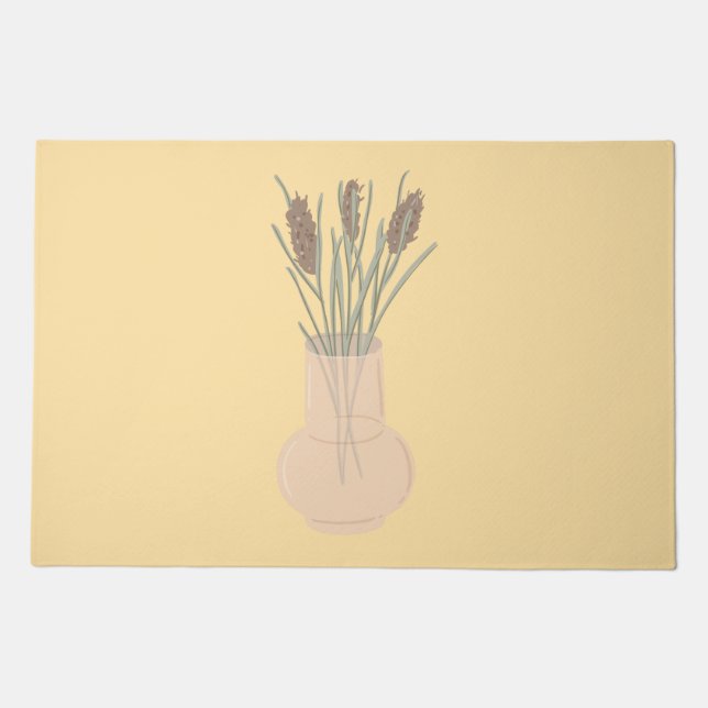 Minimalist Boho Lavender in Glass Vase Doormat (Front)