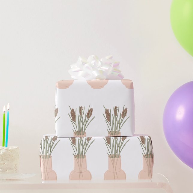 Minimalist Boho Lavender in Glass Vase Wrapping Paper (Creator Uploaded)