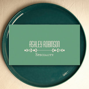 Minimalist boho leaves frame pastel green QR code Business Card