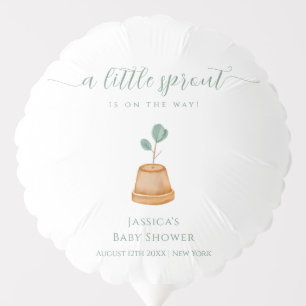 Minimalist Boho Little Sprout Garden Baby Shower Balloon