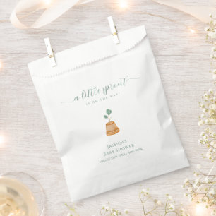 Minimalist Boho Little Sprout Garden Baby Shower Favor Bag