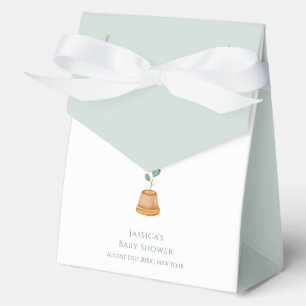 Minimalist Boho Little Sprout Garden Baby Shower Favor Boxes