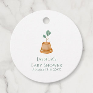 Minimalist Boho Little Sprout Garden Baby Shower Favor Tags