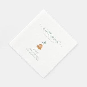 Minimalist Boho Little Sprout Garden Baby Shower Napkins