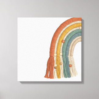 Minimalist Boho Macramé Rainbow Canvas Print