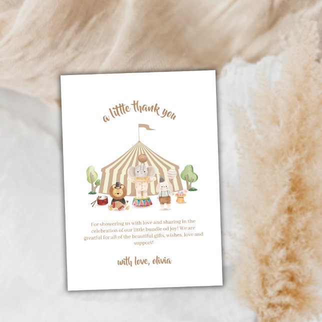 Minimalist Boho Magical Safari Circus Baby Shower  Thank You Card (Minimalist Boho Magical Safari Circus Baby Shower Thank You Card)