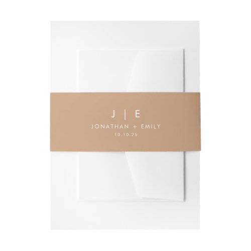 Minimalist Boho Monogram Wedding Invitation Belly Band