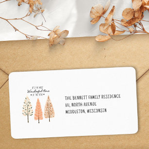 Minimalist Boho Nordic Pine Trees Return Address Label