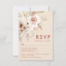 Minimalist Boho Pampas Grass RSVP Card