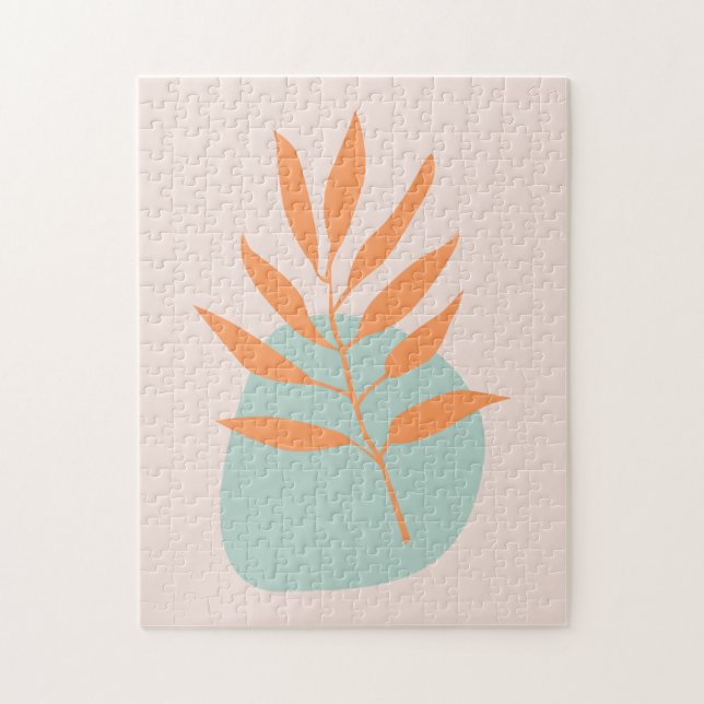 Minimalist Boho Pastel Floral Abstract Art Jigsaw Puzzle (Vertical)