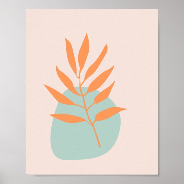 Minimalist Boho Pastel Floral Abstract Art Poster (Front)