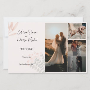 Minimalist Boho Photo Collage Wedding Menu