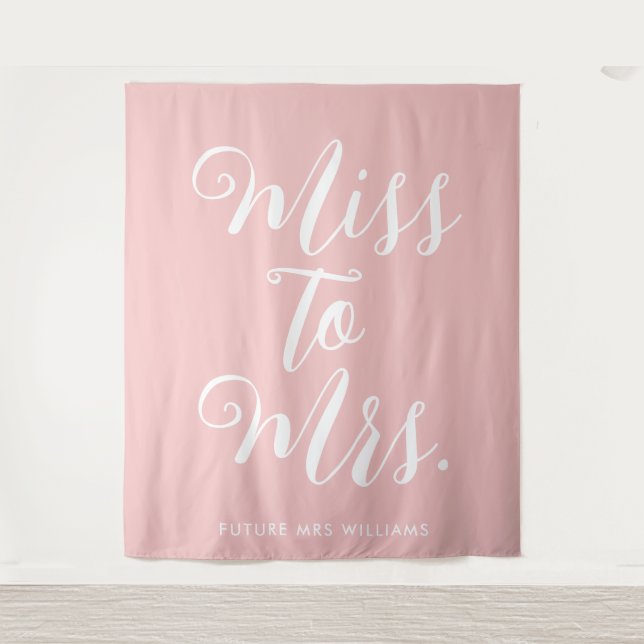 minimalist boho Pink Bridal Shower Backdrop (Front)