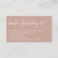 Minimalist Boho Pink Hello Baby Books For Baby Enclosure Card