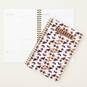 Minimalist Boho Purple & Gold Abstract Custom Name Planner