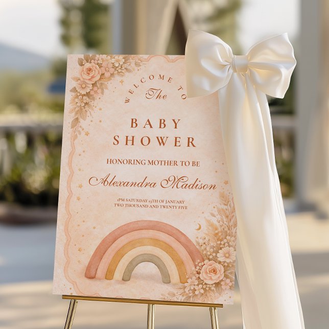 Minimalist Boho Rainbow Baby Shower Foam Board (Creator Uploaded)