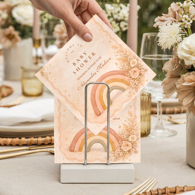 Minimalist Boho Rainbow Baby Shower Napkins (Creator Uploaded)