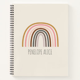 Minimalist Boho Rainbow Drawing Personalized Notebook
