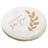 Minimalist Boho Retro Vine Baby Shower Custom Sugar Cookie (Angled)