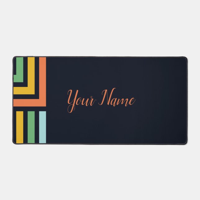 Minimalist Boho Road Abstract Flowing  Desk Mat (Front)
