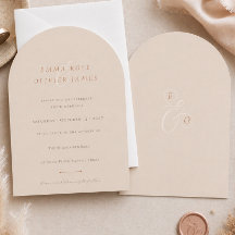 Minimalist Boho Sand Copper Script Wedding