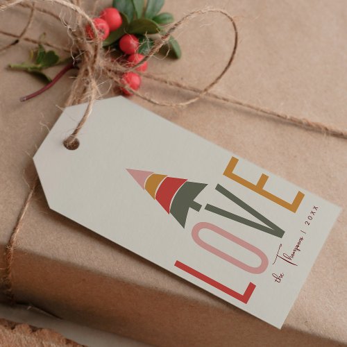 Minimalist Boho Simple Warm Earthy Color Christmas Gift Tags