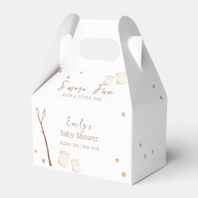 Minimalist Boho S'more Fun Stars Baby Shower  Favor Boxes (Front Side)