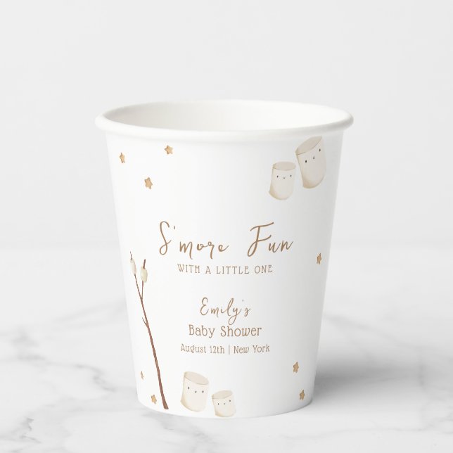 Minimalist Boho S'more Fun Stars Baby Shower  Paper Cups (Front)