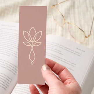 Minimalist Boho Spiritual Terracotta Lotus Design  Bookmarks
