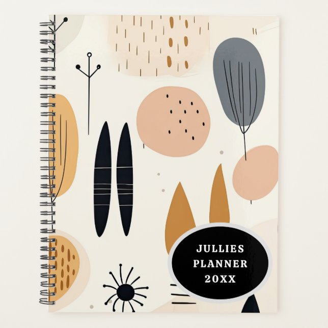 Minimalist Boho-style spiral notebook (Front)