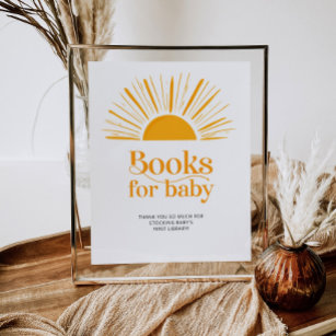 Minimalist boho sun books for baby poster