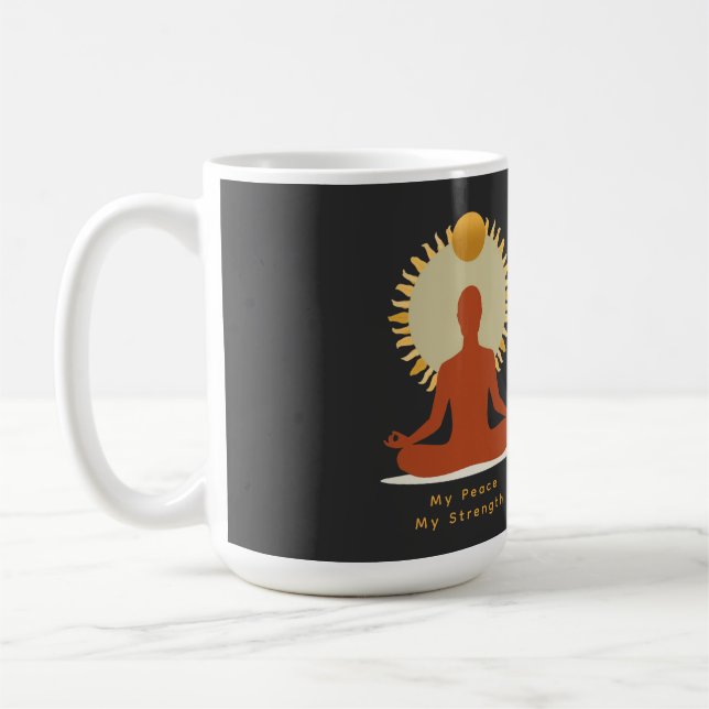 Minimalist Boho Sun Mandala Father's Day Coffee Mug (Left)