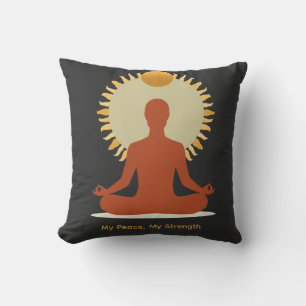 Minimalist Boho Sun Mandala Father's Day Throw Pillow