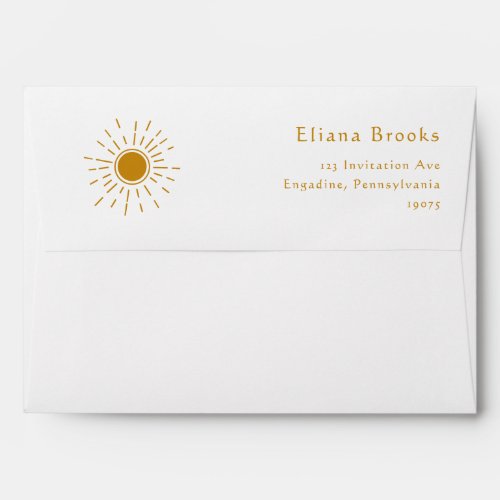 Minimalist Boho Sunshine 5x7 Baby Shower Envelope