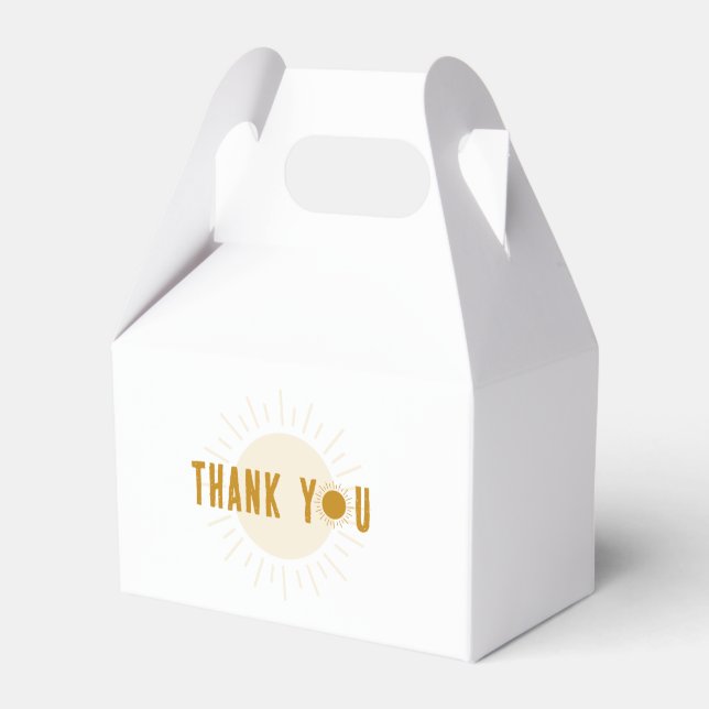 Minimalist Boho Sunshine Baby Shower Favor Boxes (Front Side)