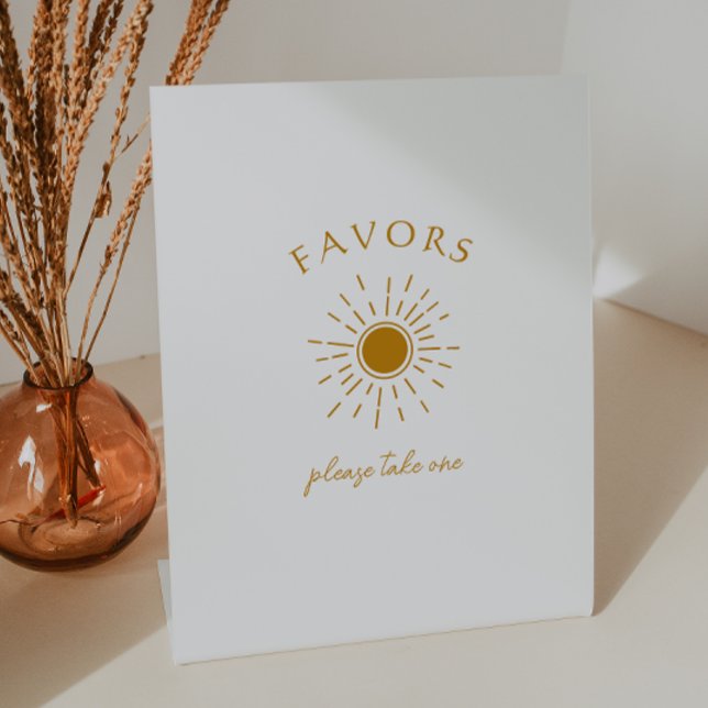 Minimalist Boho Sunshine Baby Shower Favors Pedestal Sign (Creator Uploaded)