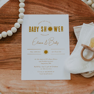 Minimalist Boho Sunshine Baby Shower Invitation