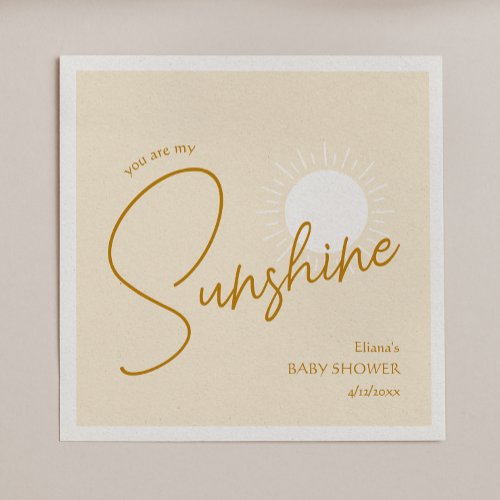 Minimalist Boho Sunshine Baby Shower Napkins