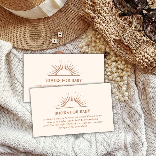 Minimalist Boho Sunshine Books For Baby Shower Enclosure Card (Minimalist Boho Sunshine Books For Baby Shower Enclosure Card)