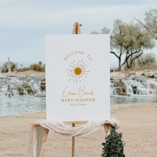 Minimalist Boho Sunshine Welcome Baby Shower Foam Board (Creator Uploaded)