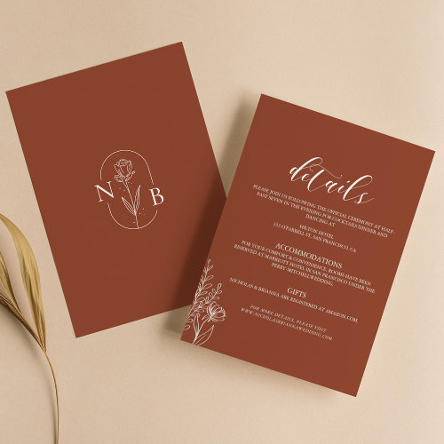 Minimalist Boho Terracotta Burnt Orange Wedding